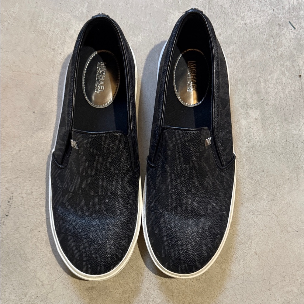 Michael Kors Men’s Black Logo Slip-On Sneakers